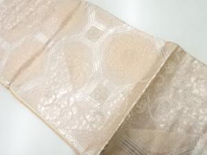 アンティーク　切り嵌め風草花模様織出し袋帯（材料）